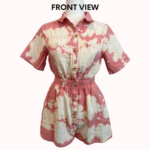 Judith March Pants - Judith March Pink and White Tie-Dye Romper NWT